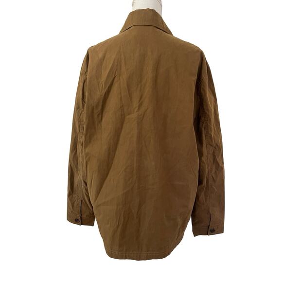 Banana Republic Mens Waxed Field Jacket Size L Dark Acorn Full Zip Coated - Picture 2 of 9